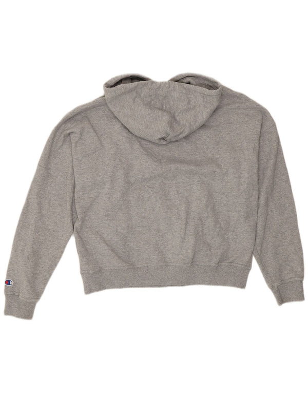 Pulover cu glugă supradimensionat cu grafic pentru femei Champion UK 14 Medium Grey Flecked