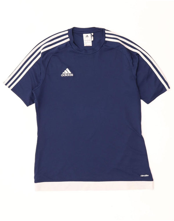 Tricou Adidas Climalite pentru bărbați Top Mediu Bleumarin Poliester Colorblock