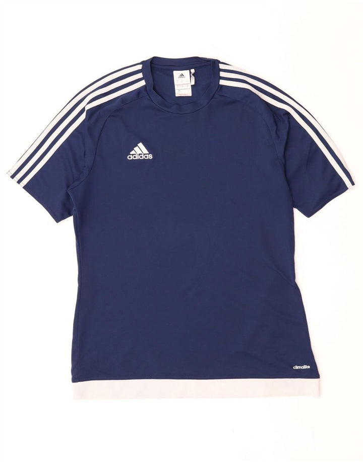Tricou Adidas Climalite pentru bărbați Top Mediu Bleumarin Poliester Colorblock