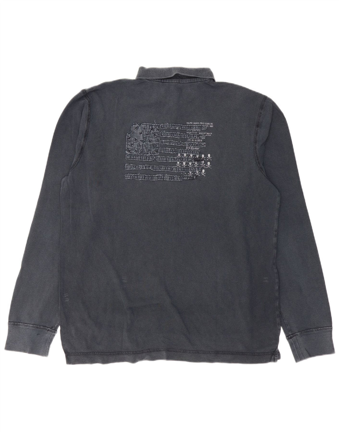 RALPH LAUREN Tricou polo cu mânecă lungă pentru bărbați, mare, bleumarin