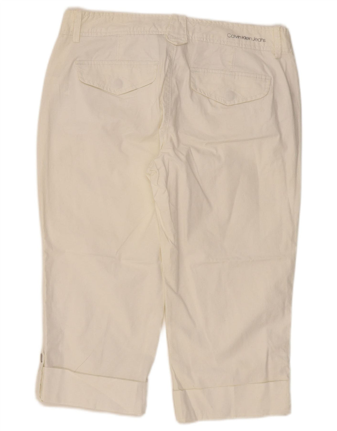 Pantaloni slim Capri CALVIN KLEIN pentru femei US 12 Large W34 L19 Off White