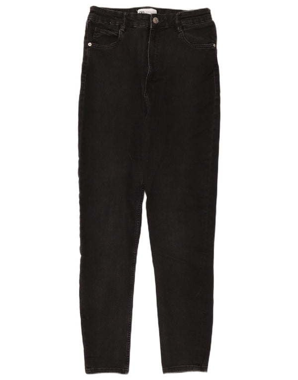 Blugi skinny pentru femei cu talie înaltă Zara EU 40 Mediu L30 L28 Bumbac negru