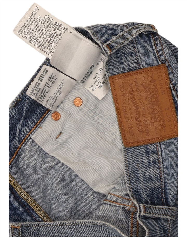 Blugi drepti pentru bărbați Levi's 551 W30 L32 Bumbac albastru