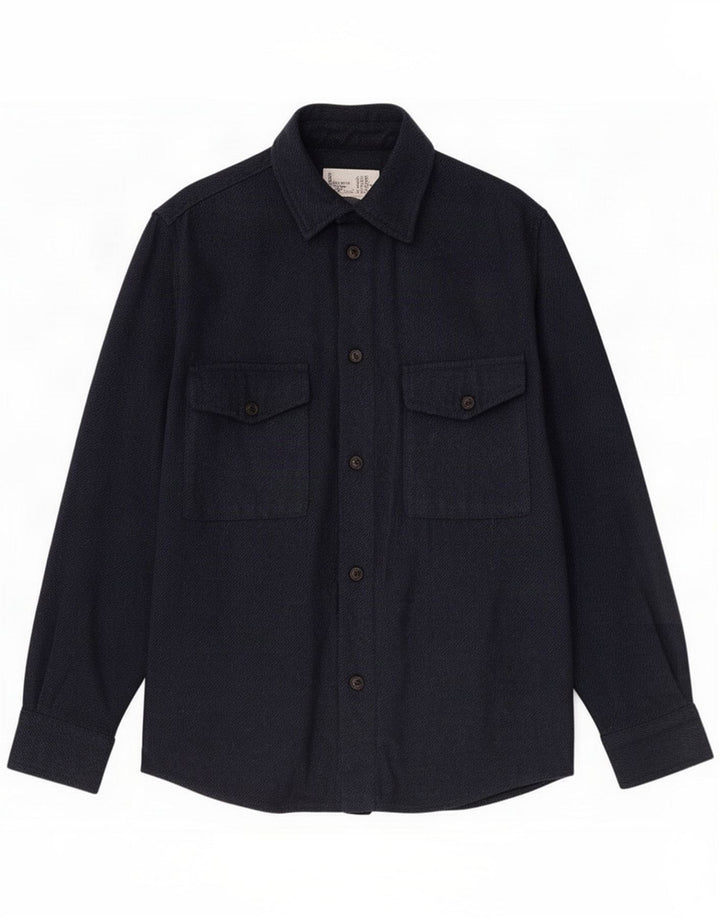 Cămașă de flanel pentru bărbați Zara Medium Bleumarin