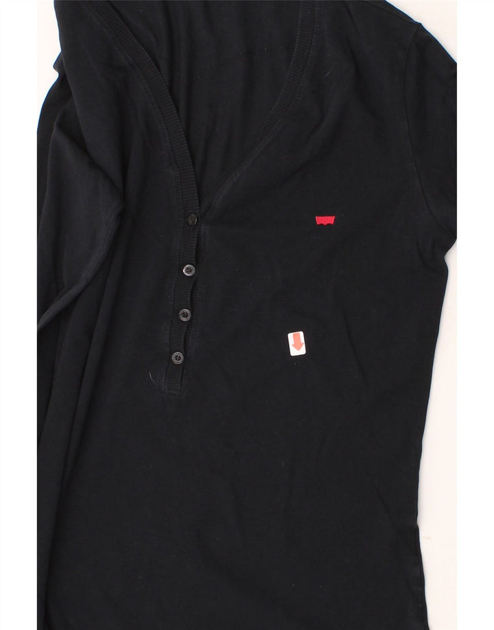 LEVI'S Womens Top Long Sleeve UK 16 Large Black Vintage Levi's and Second-Hand Levi's from Messina Hembry 