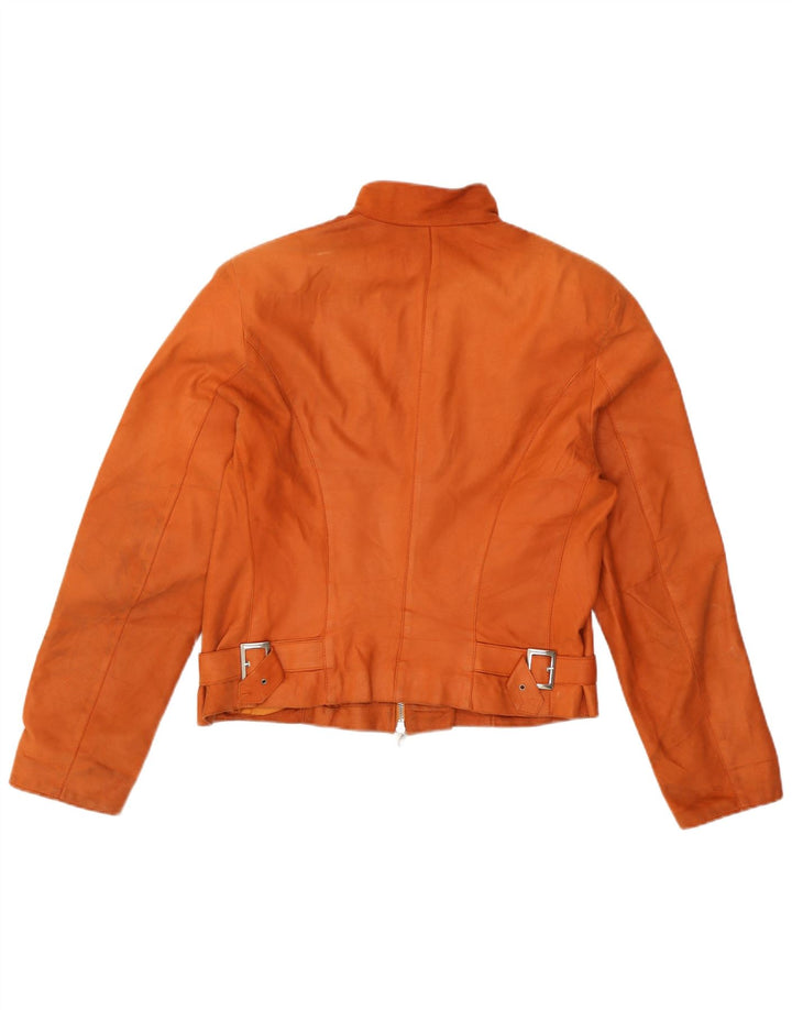 Jachetă din piele vintage pentru femei IT 44 Medium Orange
