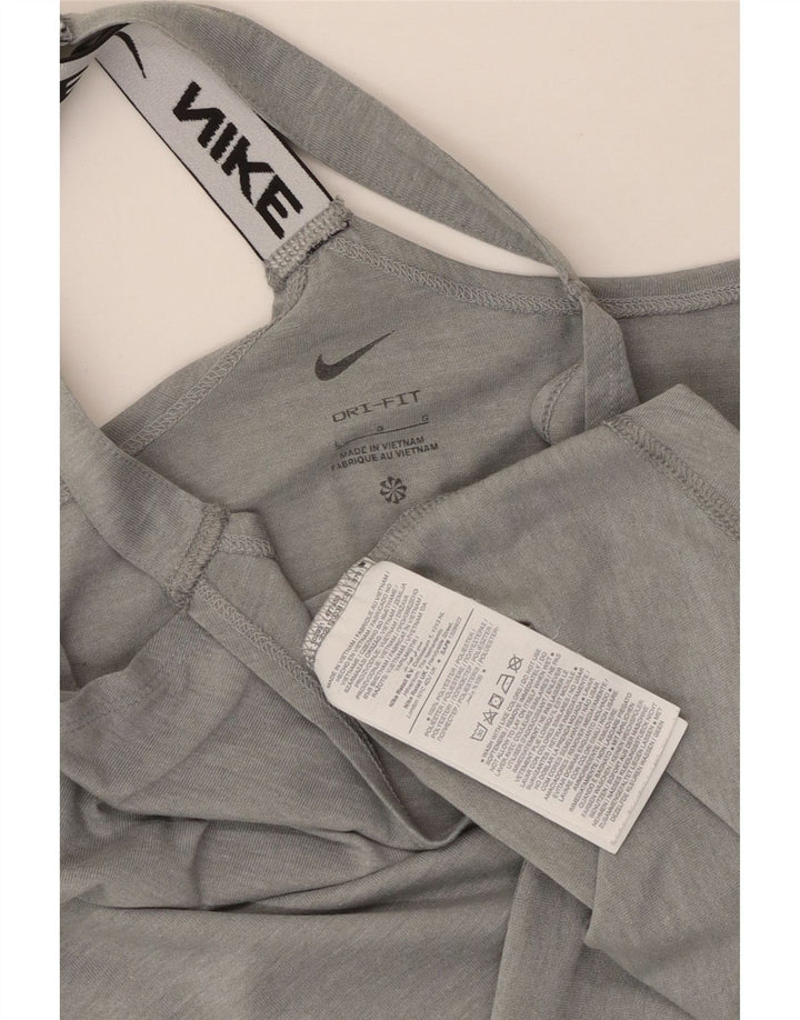 Top cu vestă grafică Nike Dri Fit pentru femei UK 14, mare, gri, poliester