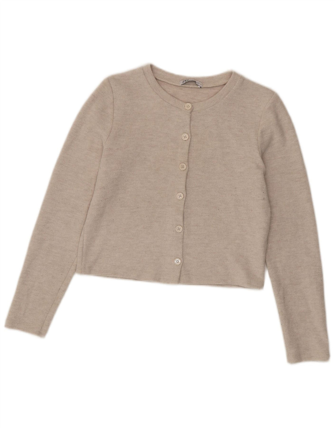 Pulover cardigan pentru femei Zara UK 12 Medium Bej Poliester
