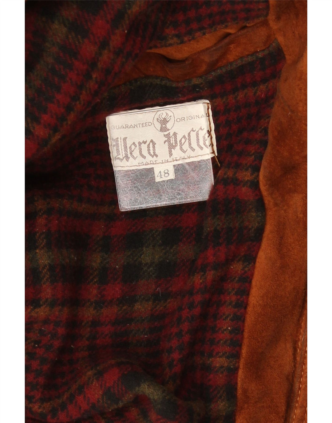 Geaca de piele vintage pentru barbati IT 48 piele maro medie