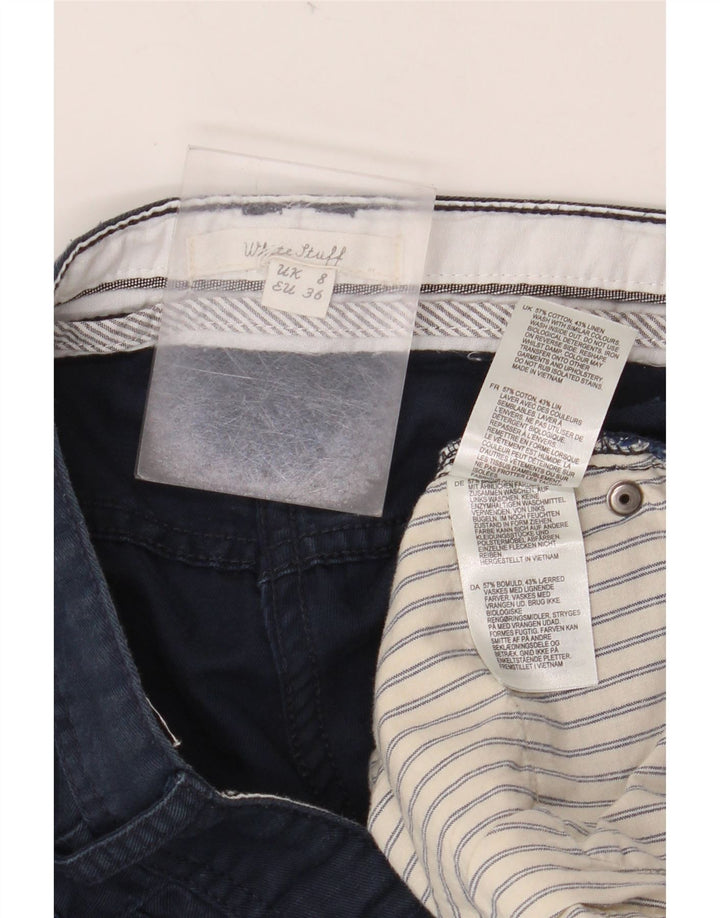 WHITE STUFF Pantaloni scurți casual pentru femei UK 8 Small W32 Bumbac bleumarin