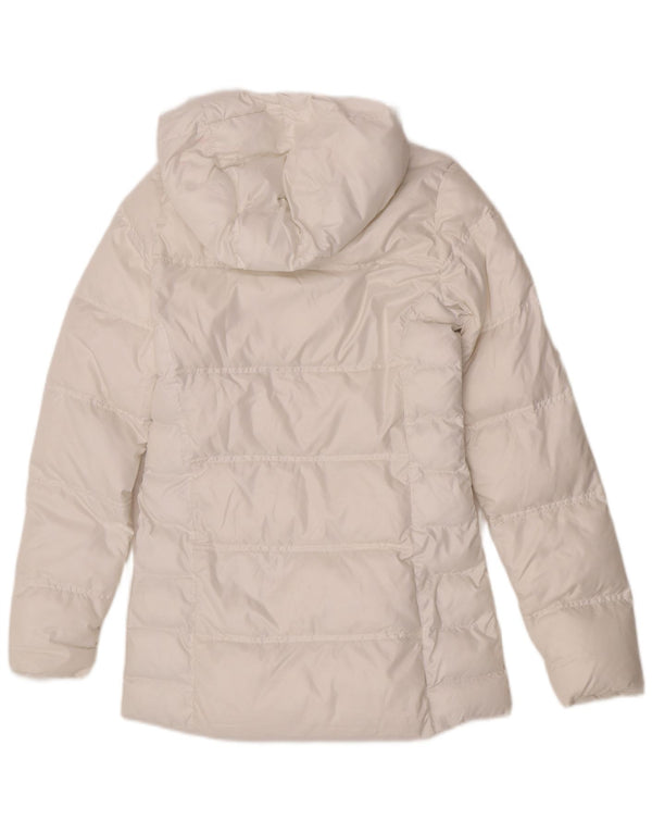 Palton capitonat supradimensionat cu glugă Adidas pentru femei UK 6 XS poliester alb