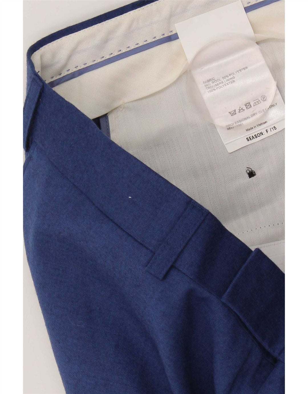 Pantaloni de costum drept bărbați French Connection L36 L31 Lână albastră