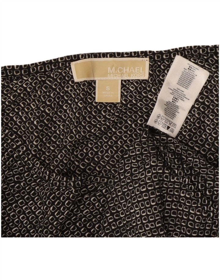 MICHAEL KORS Top pentru femei cu mâneci 3/4 UK 10 Mic, negru, poliester geometric