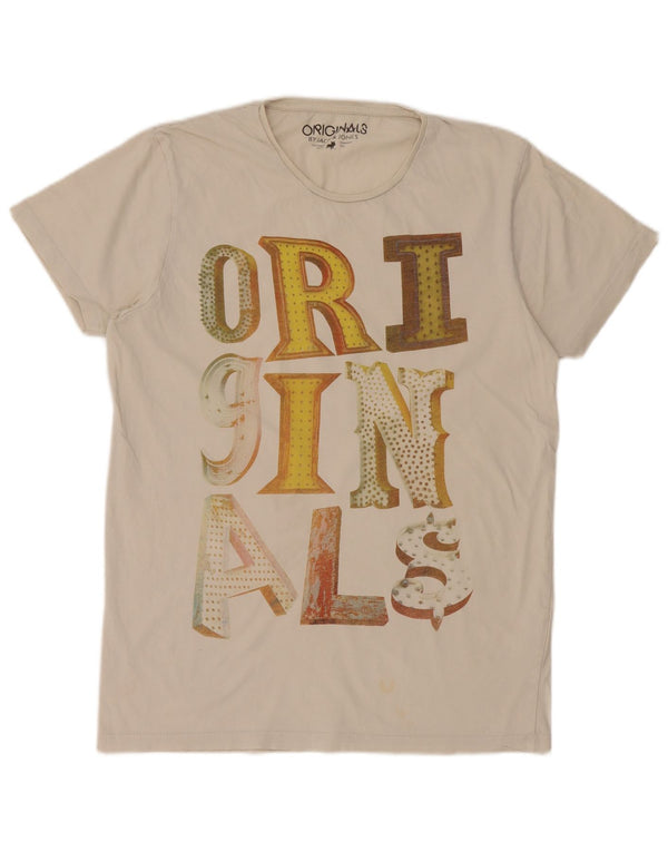 Tricou grafic Jack & Jones pentru bărbați Top mare din bumbac alb
