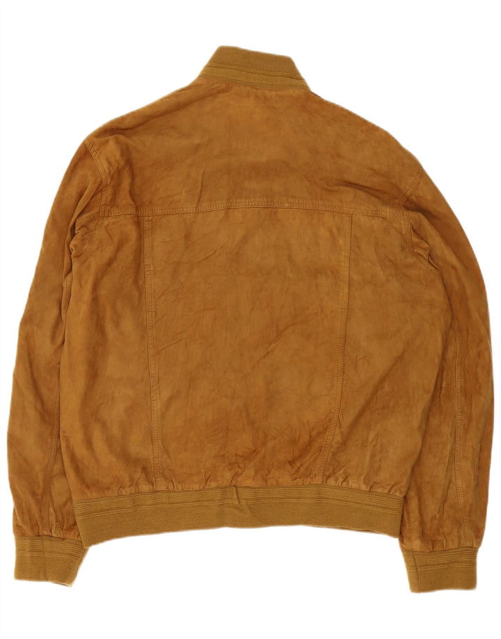 Jachetă Bomber Vintage pentru bărbați din piele intoarsa IT 54 2XL din piele maro