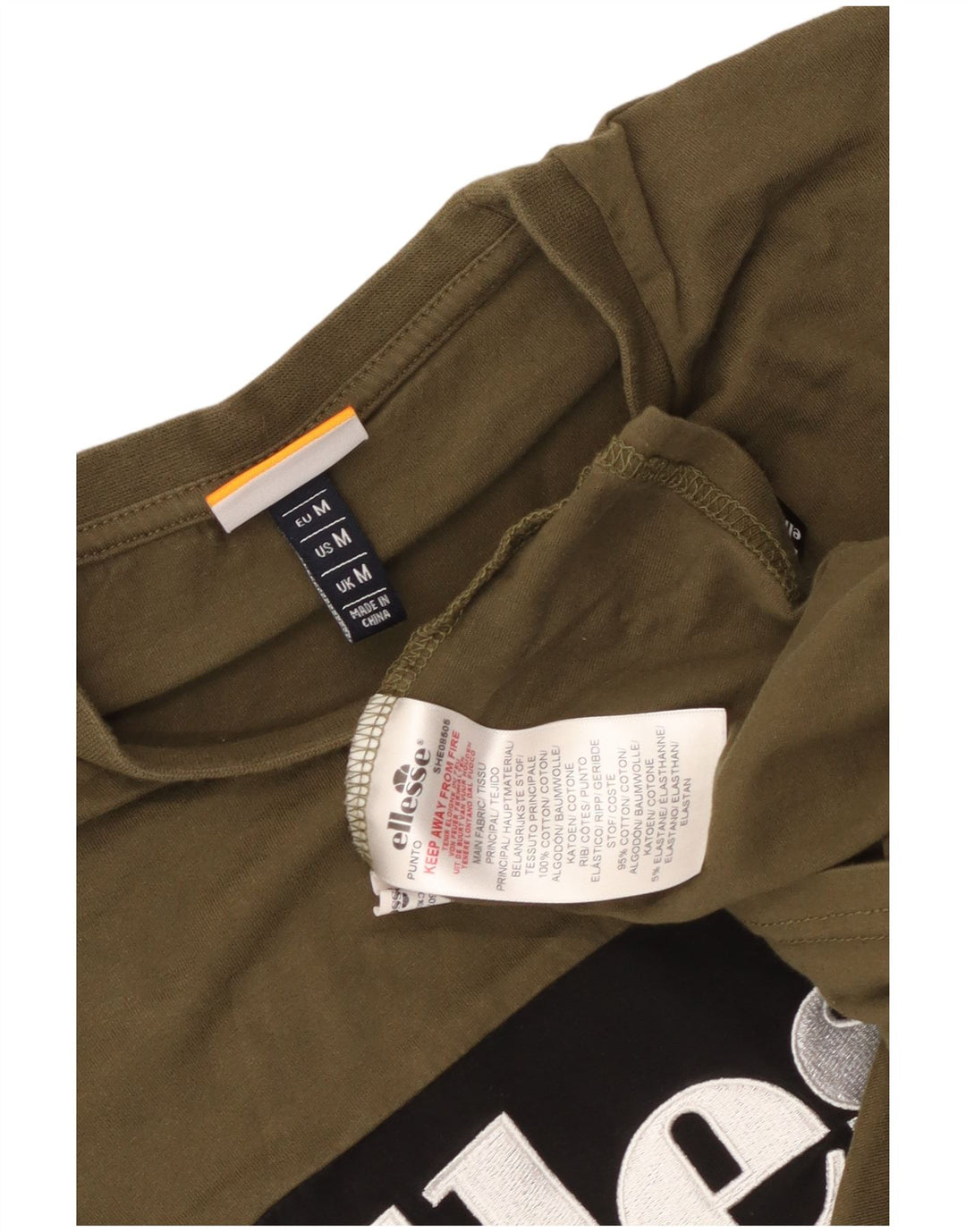 Tricou grafic pentru bărbați Ellesse Top Mediu Kaki Bumbac color-bloch