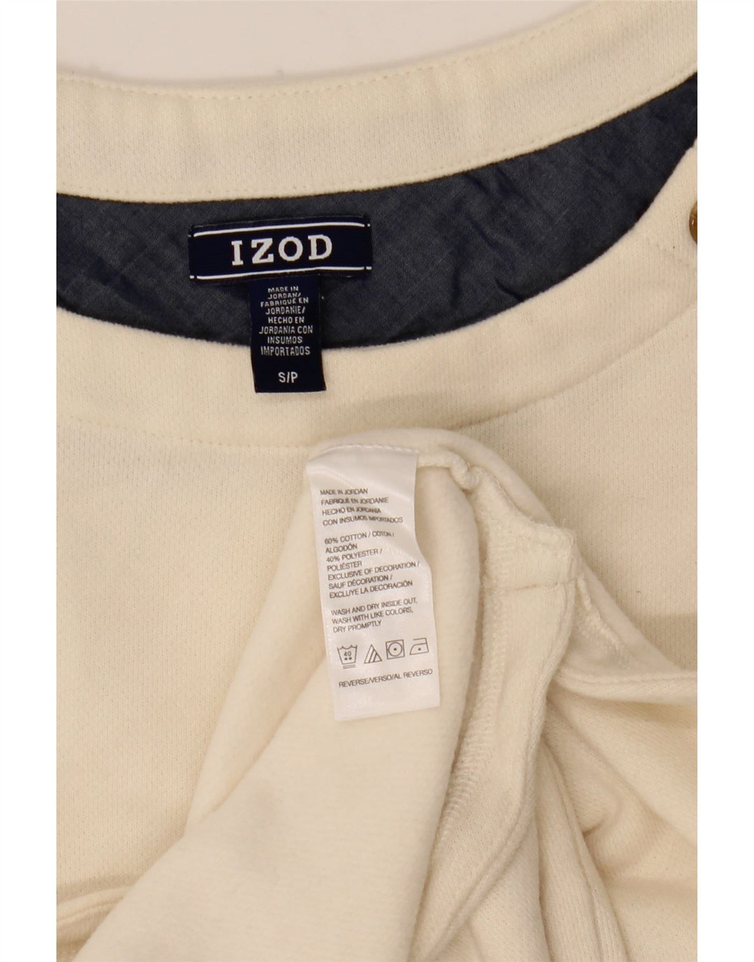Izod Top pentru femei cu mânecă lungă UK 10 Small White Bumbac