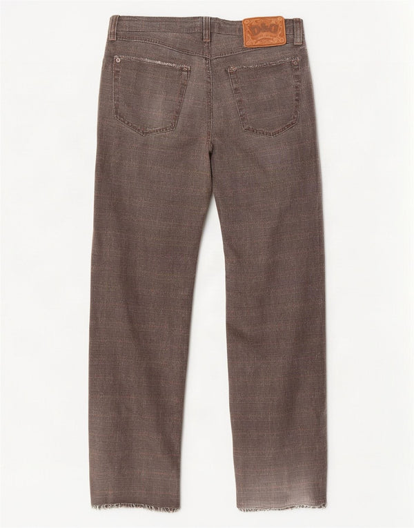 Pantaloni chino drepți pentru bărbați Dolce & Gabbana W35 L33 bumbac cu carouri gri