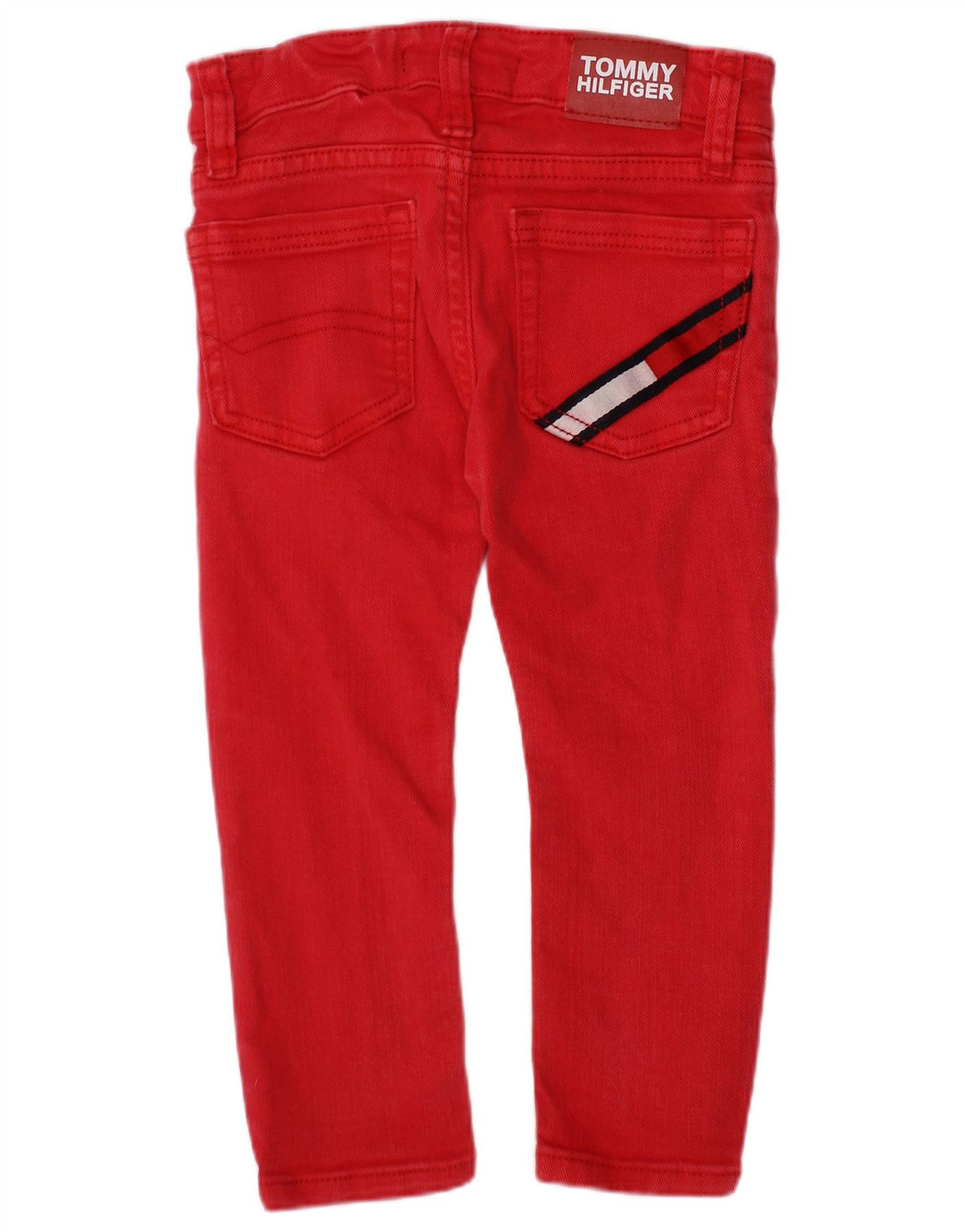TOMMY HILFIGER Boys Slim Jeans 2-3 Years W20 L12 Red Cotton