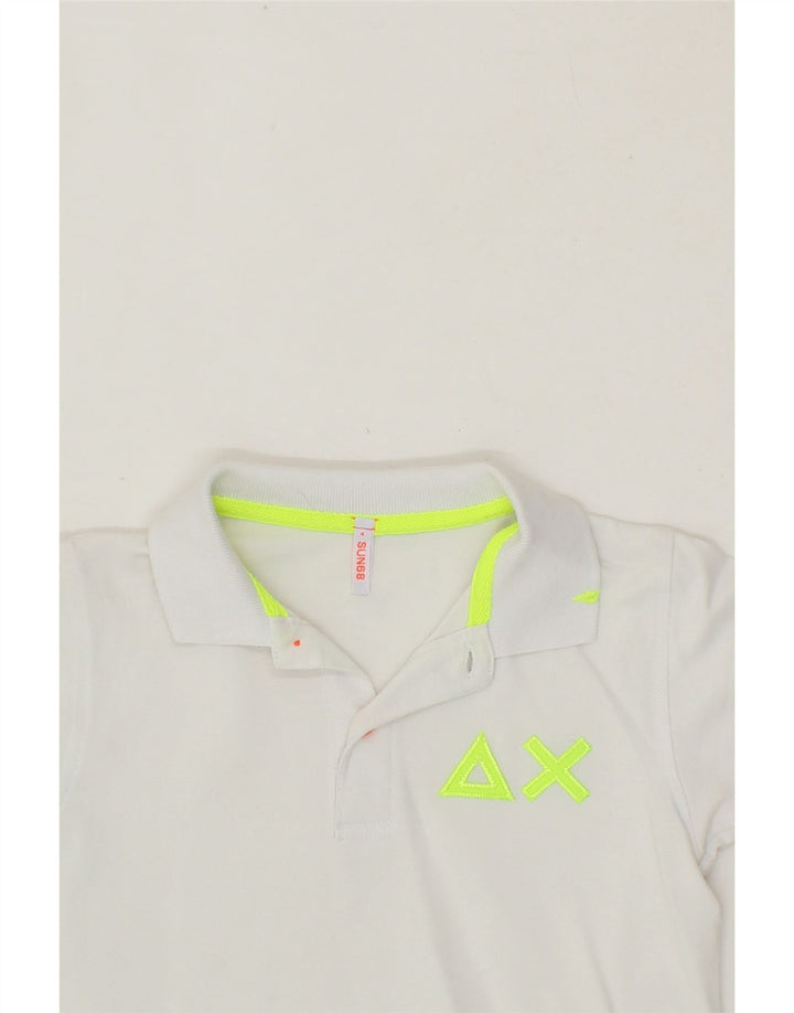 SUN68 Boys Graphic Polo Shirt 3-4 Years White Cotton Vintage Sun68 and Second-Hand Sun68 from Messina Hembry 