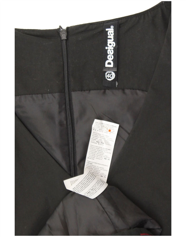 DESIGUAL Rochie fără mâneci pentru femei EU 40 Bumbac Floral Negru Mediu