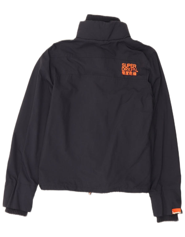 Superdry Womens The Windcheater Graphic Rain Jacket UK 12 Medium Navy Blue