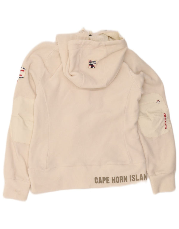 Jachetă din lână cu glugă pentru femei Cape Horn UK 10 Small White