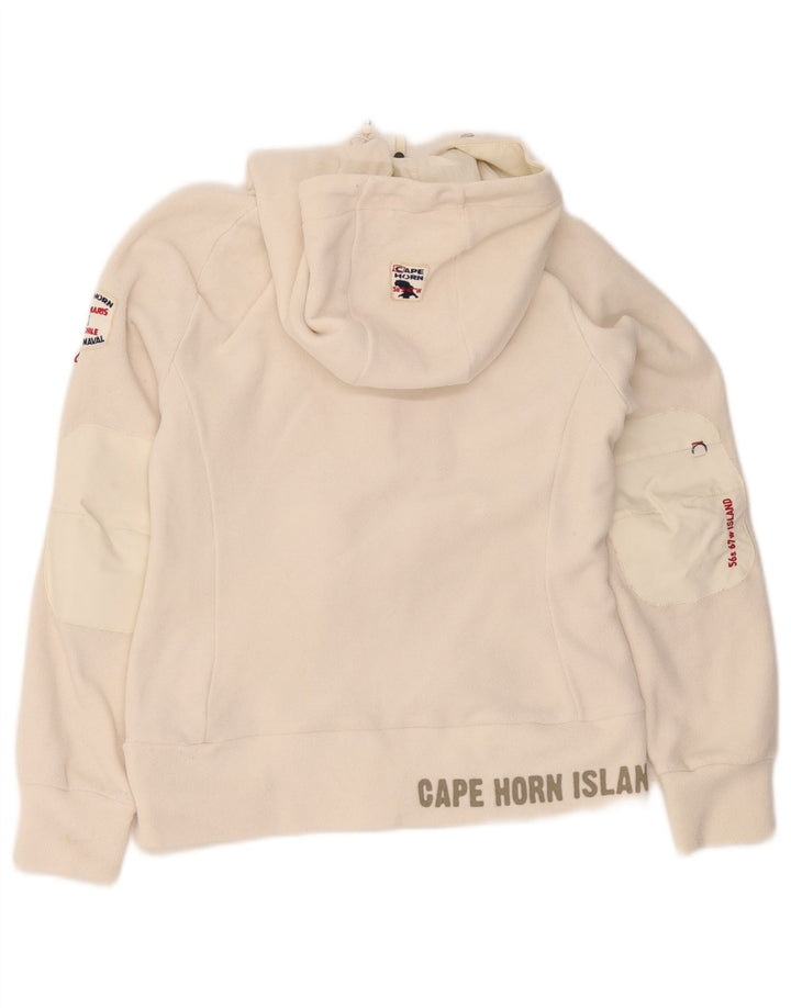 Jachetă din lână cu glugă pentru femei Cape Horn UK 10 Small White