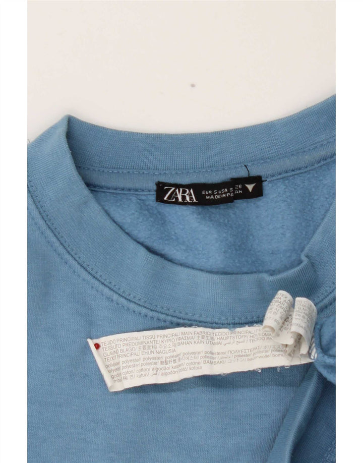 Pulover pentru damă Zara Crop Pulover UK 10 Small Blue Poliester