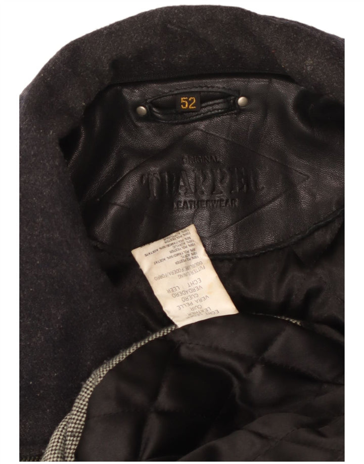 Jachetă de piele pentru bărbați Trapper EU 52 XL din piele neagră