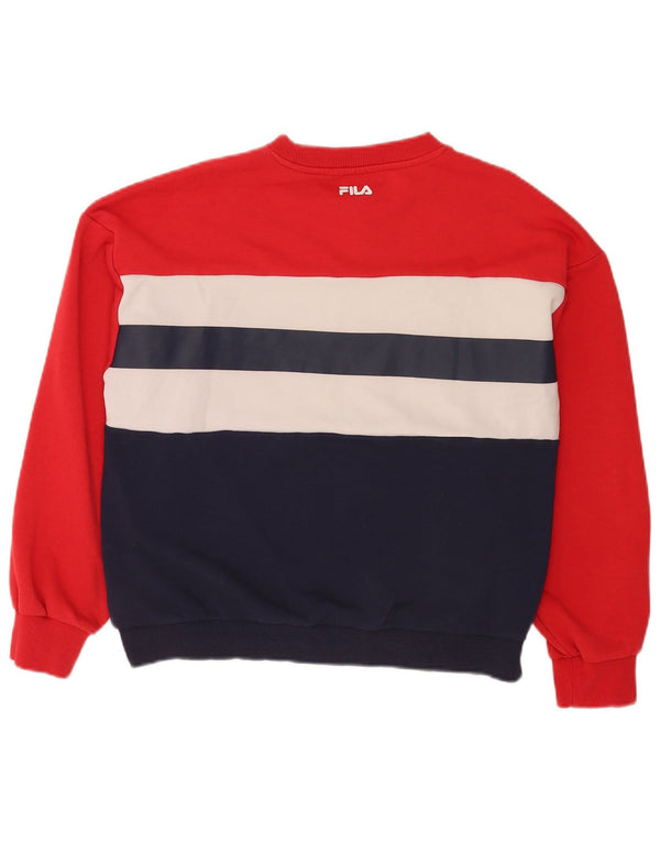 Pulover pentru damă Fila Graphic Pulover UK 14 Medium Red Colorblock Bumbac