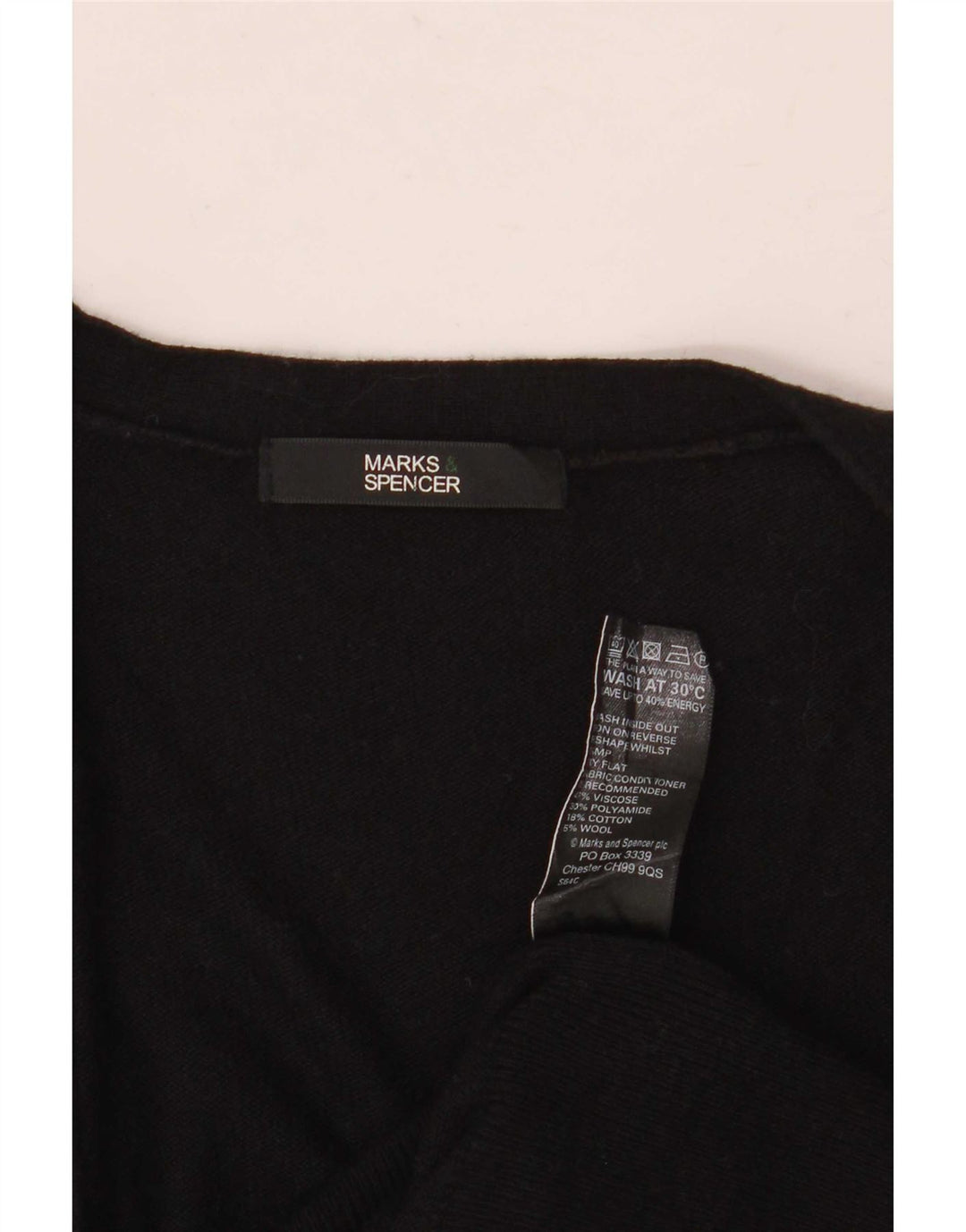 Pulover cardigan cu paragate pentru femei Marks & Spencer UK 8 mic, negru, viscoză
