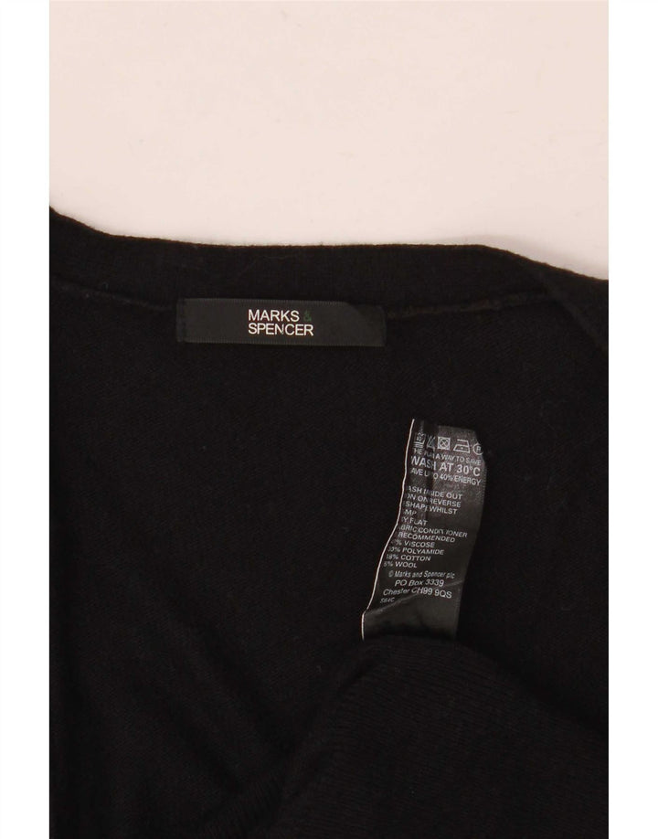 Pulover cardigan cu paragate pentru femei Marks & Spencer UK 8 mic, negru, viscoză