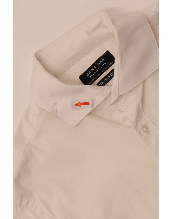Cămașă Zara bărbați Super Slim Fit Mic Alb