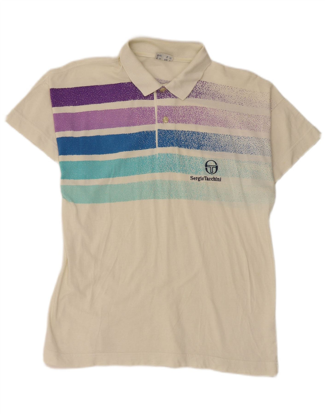 SERGIO TACCHINI Tricou polo pentru bărbați, mic din bumbac cu dungi alb