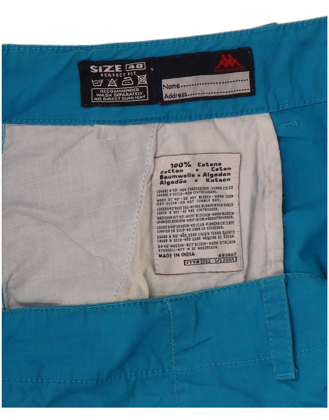 Pantaloni capri drepti pentru femei KAPPA, cu potrivire perfectă, IT 48 XL W34 L20 Albastru