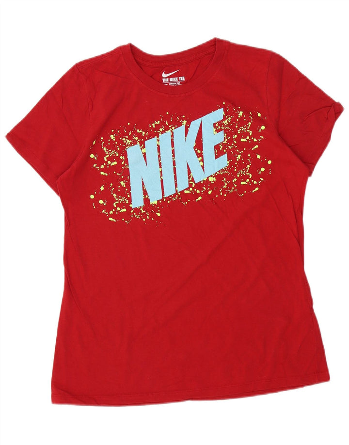 Tricou grafic NIKE pentru femei Athletic Cut Top UK 14 mare bumbac roșu