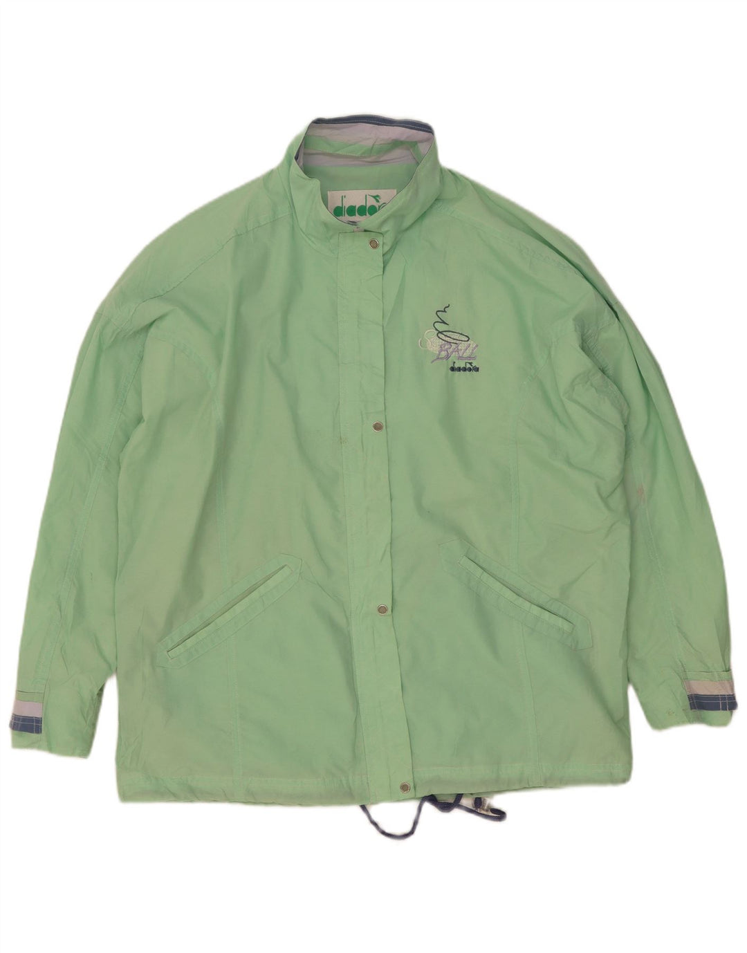 Jachetă de ploaie supradimensionată pentru femei Diadora UK 14, nailon verde mediu