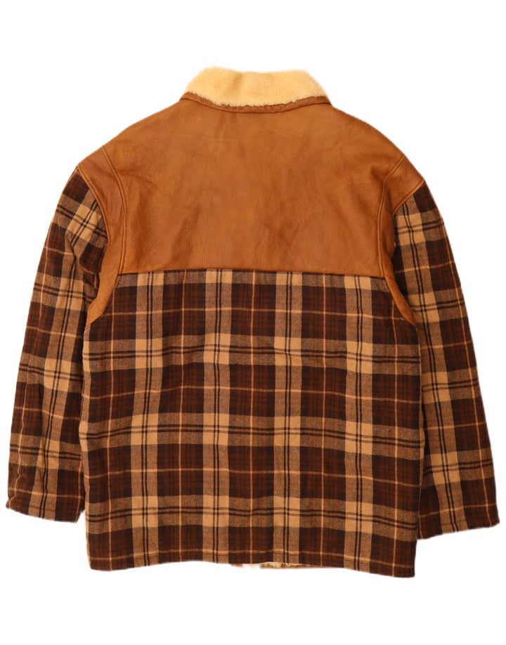 Jachetă din shearling pentru bărbați Barbieri IT 48 Medium Brown Check