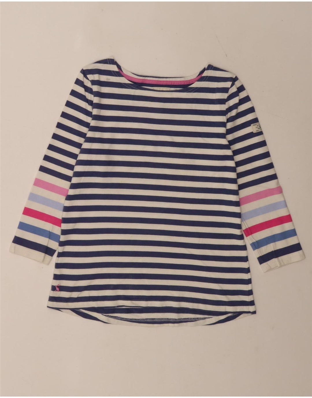Joules Femei Regular Top 3/4 Manecă UK 12 Medium Blue Striped Bumbac