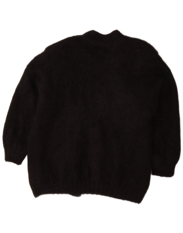 Pulover Cardigan Vintage pentru Damă UK 20 2XL Negru Floral