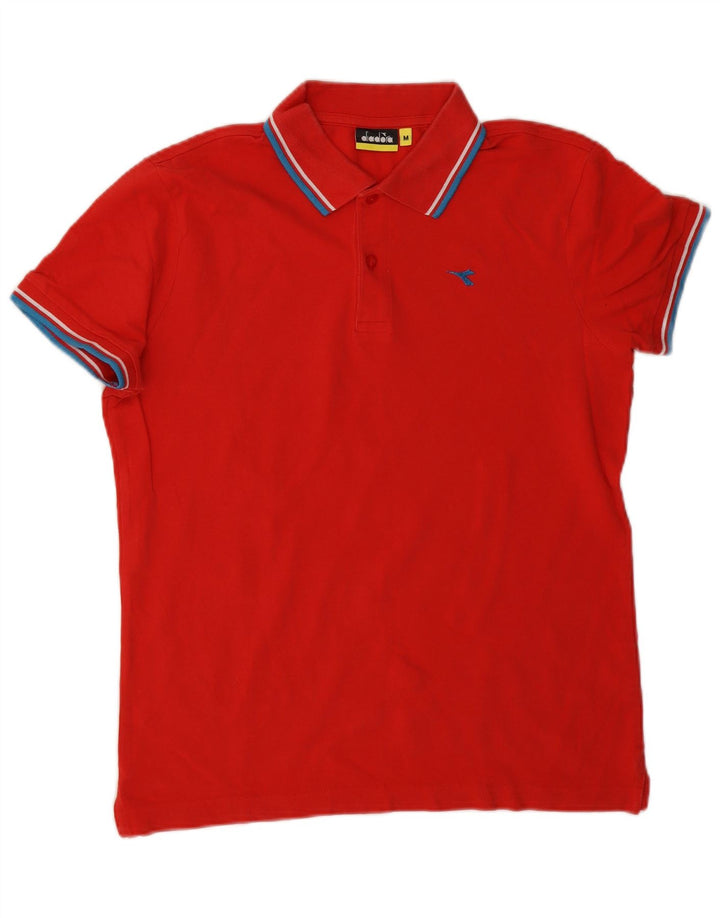 Tricou polo pentru bărbați DIADORA, bumbac cu dungi roșii medii