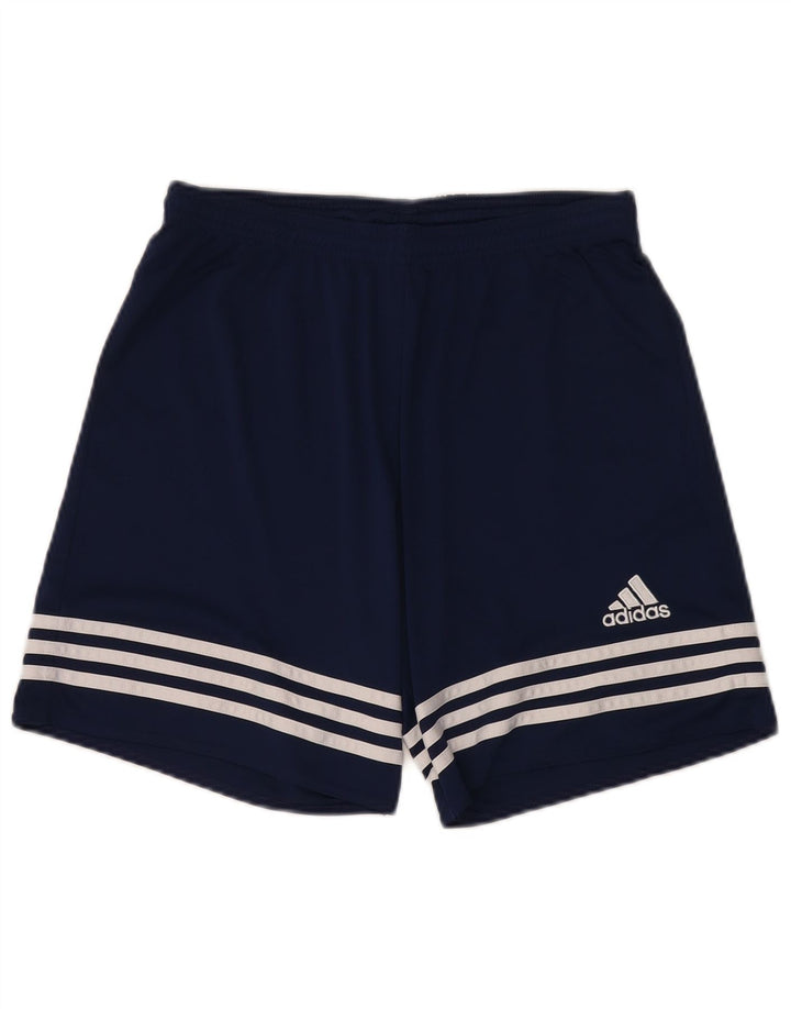 Pantaloni scurți sport pentru bărbați Adidas Climalite, poliester mediu bleumarin
