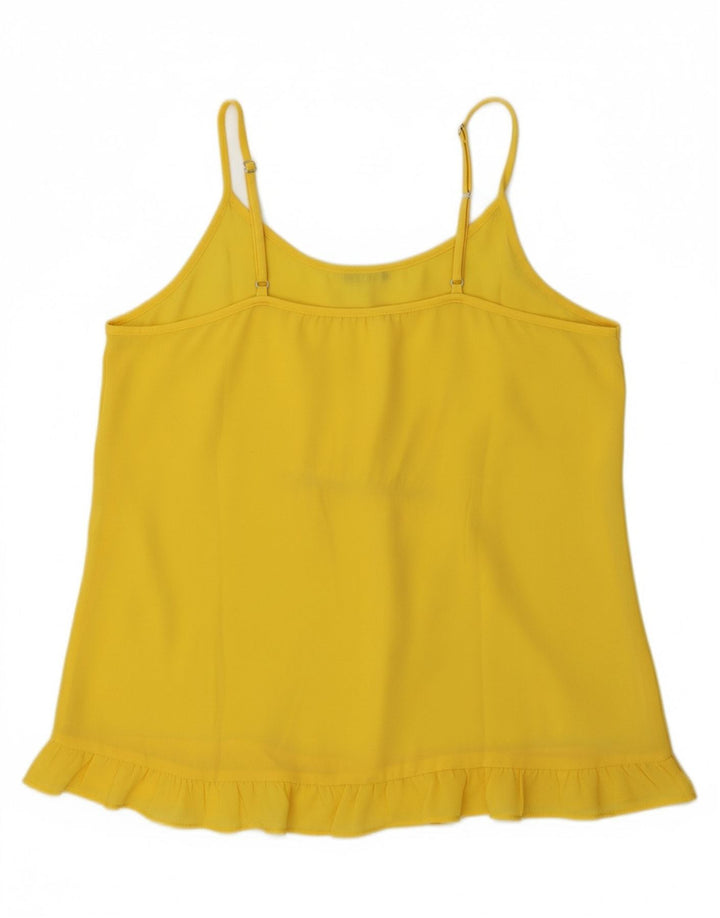 BENETTON Womens Cami Top UK 10 Small Yellow Polyester