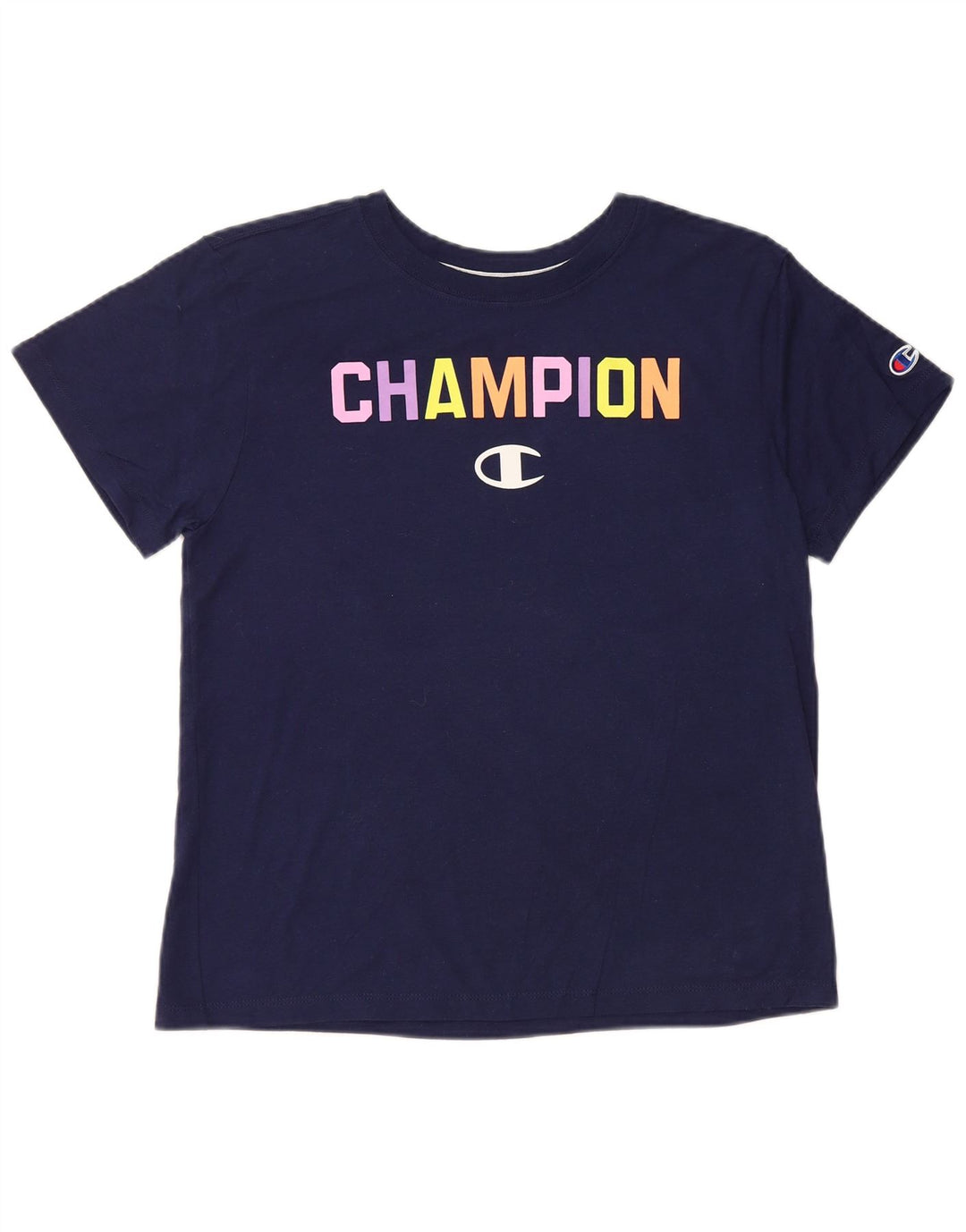 Tricou crop pentru femei CHAMPION Top UK 14 Mediu Bumbac bleumarin