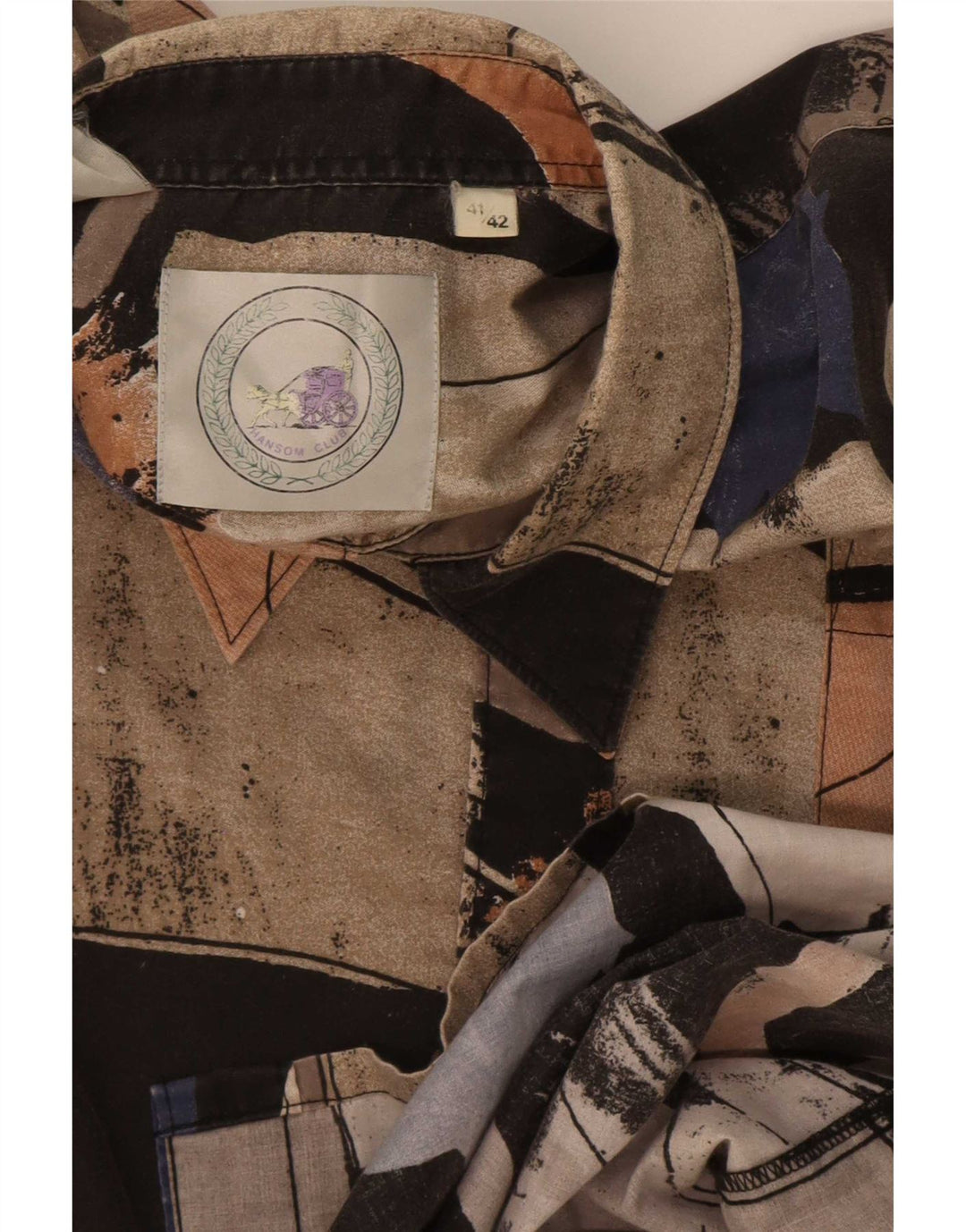 Cămașă Vintage pentru bărbați cu model abstract Mărimea 41/42 mare, multicoloră
