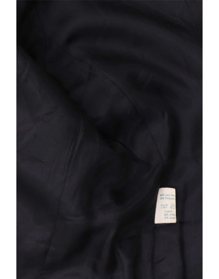 Sacou blazer pentru femei Luisa Spagnoli cu 2 nasturi IT 44 Lână cu carouri albastru mediu
