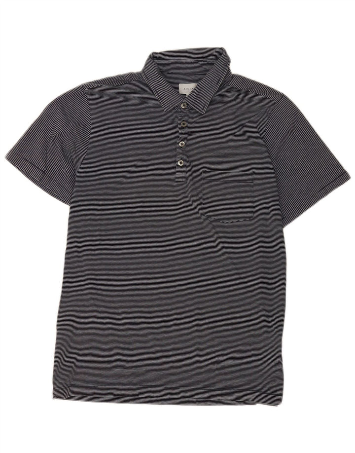 Tricou polo pentru bărbați Jigsaw, bumbac cu dungi, albastru marine, mediu