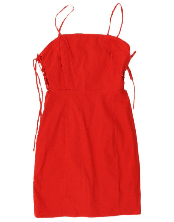 Rochie teacă fără mâneci pentru femei Zara UK 8 Bumbac roșu mic