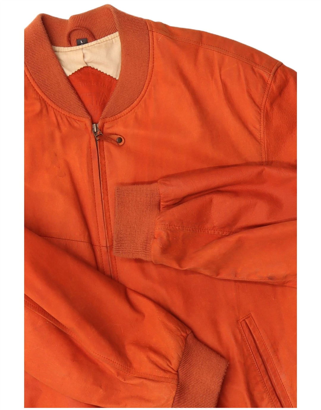 Bomber din piele pentru bărbați C&A UK 40 Mare din piele portocalie